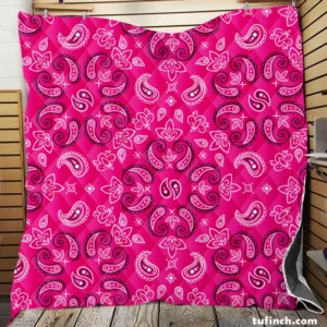 Hot Pink Floral Print Paisley Quilt Blanket