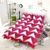 Hot Pink Red Polygon White Triangle Bedding Set