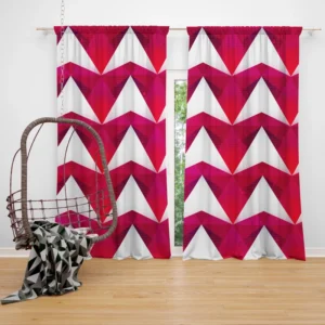 Hot Pink Red Polygon White Triangle Curtain