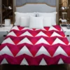 Hot Pink Red Polygon White Triangle Duvet Cover