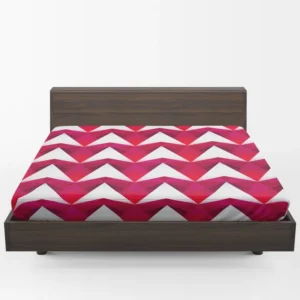 Hot Pink Red Polygon White Triangle Fitted Sheet 1