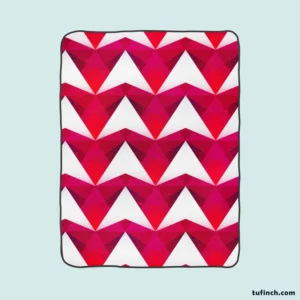 Hot Pink Red Polygon White Triangle Fleece Blanket 1