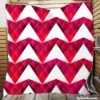 Hot Pink Red Polygon White Triangle Quilt Blanket