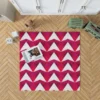 Hot Pink Red Polygon White Triangle Rug