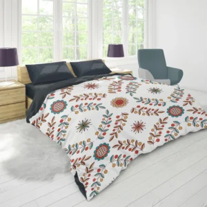 Hungarian Folk Floral Pattern Duvet Cover 1