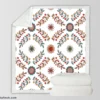 Hungarian Folk Floral Pattern Sherpa Fleece Blanket