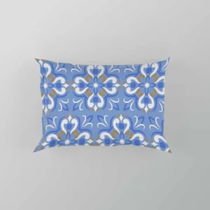 Ice Blue Baroque Floral Pattern Pillow Case