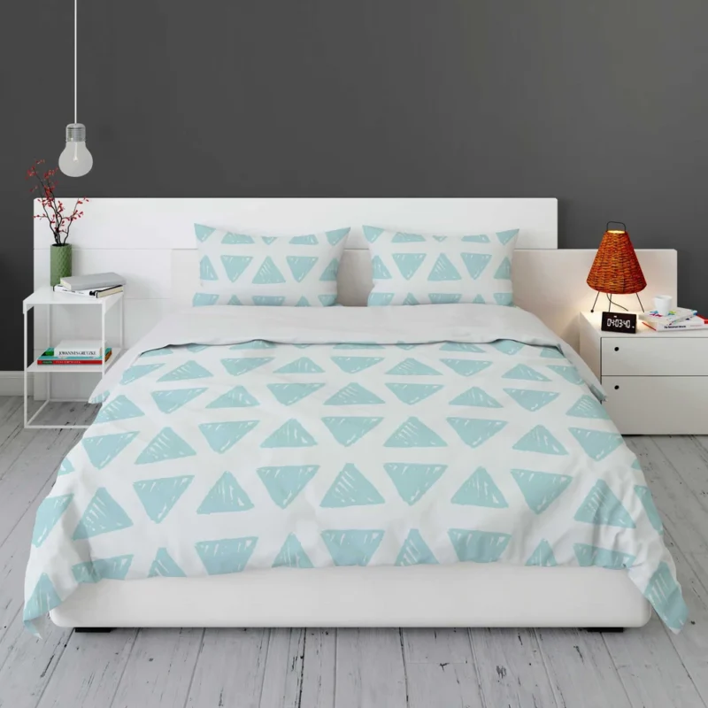 Ice Blue Mini Triangle Bedding Set 1