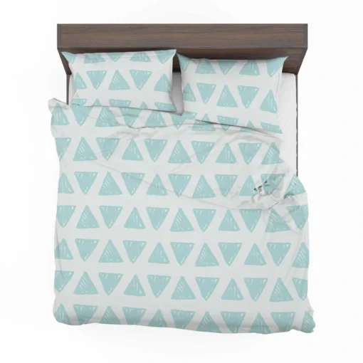 Ice Blue Mini Triangle Bedding Set 2