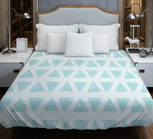 Ice Blue Mini Triangle Duvet Cover