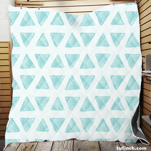 Ice Blue Mini Triangle Quilt Blanket