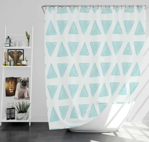 Ice Blue Mini Triangle Shower Curtain