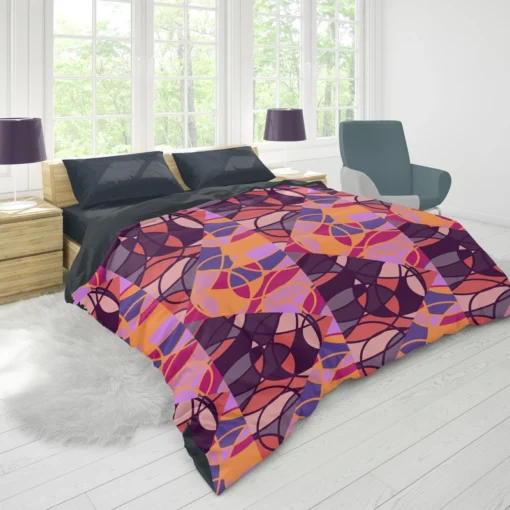 Ice Blue Triangle Doodle Pattern Duvet Cover 1