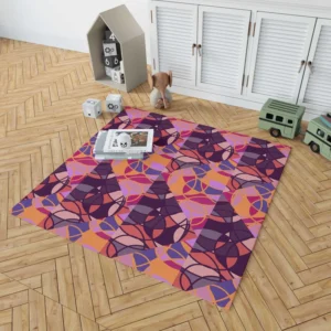 Ice Blue Triangle Doodle Pattern Rug 1