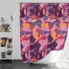 Ice Blue Triangle Doodle Pattern Shower Curtain