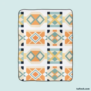 Ikat Arabesque Pattern Fleece Blanket 1