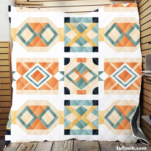 Ikat Arabesque Pattern Quilt Blanket