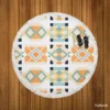 Ikat Arabesque Pattern Round Beach Towel