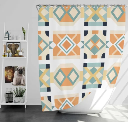 Ikat Arabesque Pattern Shower Curtain