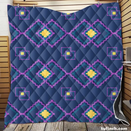 Ikat Ethnic Hungarian Quilt Blanket