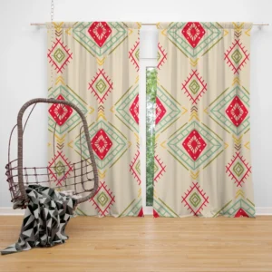 Ikat Ethno Abstract Design Curtain