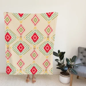 Ikat Ethno Abstract Design Fleece Blanket