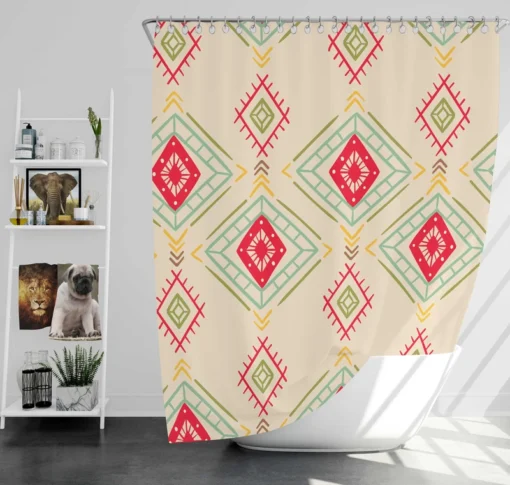 Ikat Ethno Abstract Design Shower Curtain