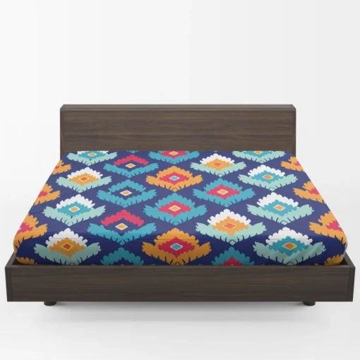 Ikat Geometric Folklore Pattern Fitted Sheet 1