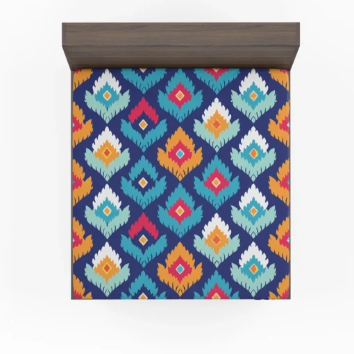 Ikat Geometric Folklore Pattern Fitted Sheet