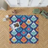 Ikat Geometric Folklore Pattern Rug