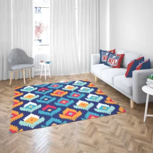 Ikat Geometric Folklore Pattern Rug 2