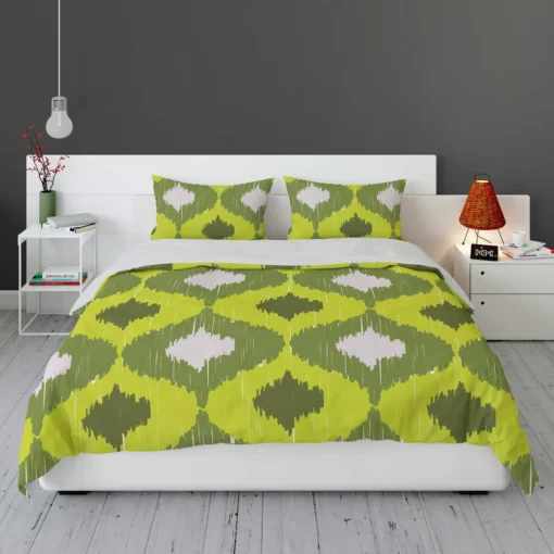 Ikat Geometric Green Pattern Bedding Set 1