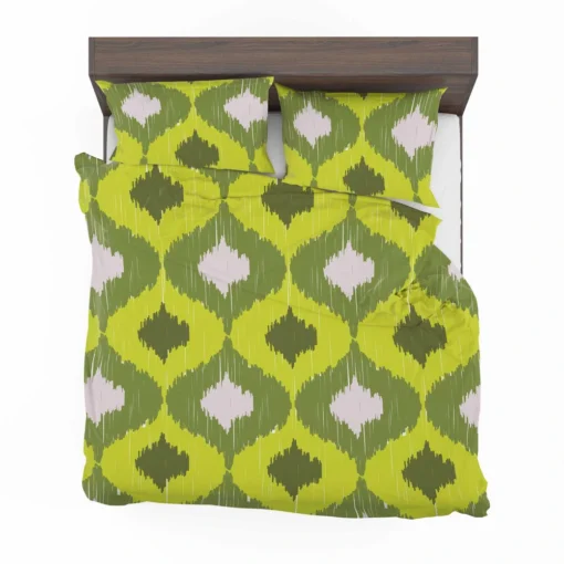 Ikat Geometric Green Pattern Bedding Set 2