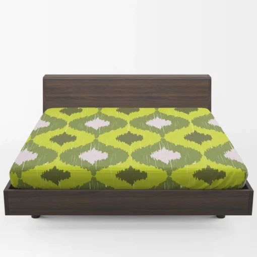 Ikat Geometric Green Pattern Fitted Sheet 1