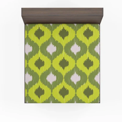 Ikat Geometric Green Pattern Fitted Sheet