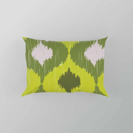 Ikat Geometric Green Pattern Pillow Case