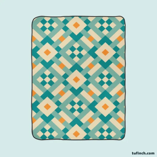 Ikat Geometric Pattern Fleece Blanket 1