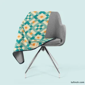 Ikat Geometric Pattern Fleece Blanket 2