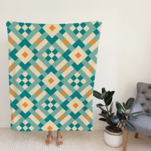 Ikat Geometric Pattern Fleece Blanket