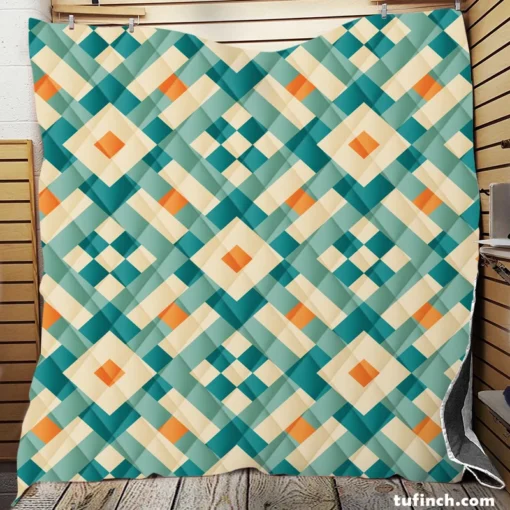 Ikat Geometric Pattern Quilt Blanket