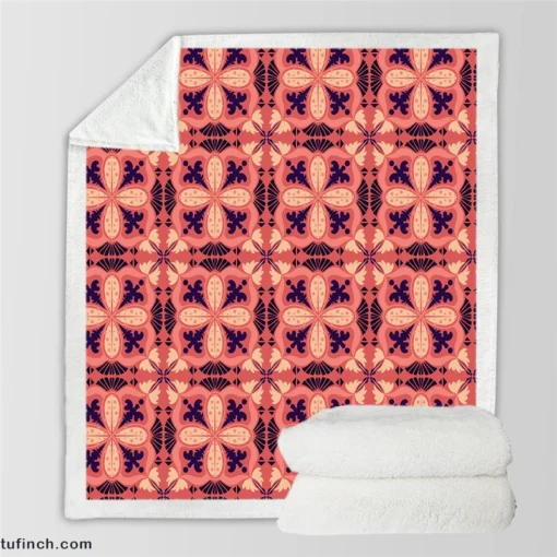 Ikat Indonesian Design Sherpa Fleece Blanket