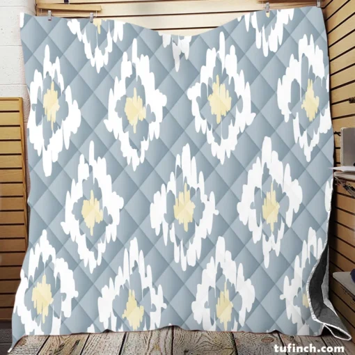 Ikat Tribal Diamond Pattern Quilt Blanket