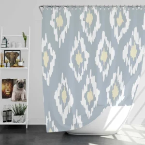 Ikat Tribal Diamond Pattern Shower Curtain