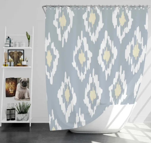 Ikat Tribal Diamond Pattern Shower Curtain