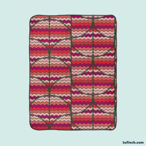 Ikat Zig Zag Design Fleece Blanket 1