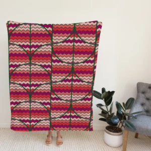 Ikat Zig Zag Design Fleece Blanket