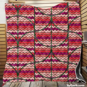 Ikat Zig Zag Design Quilt Blanket