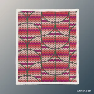 Ikat Zig Zag Design Sherpa Fleece Blanket 1