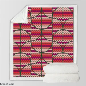 Ikat Zig Zag Design Sherpa Fleece Blanket