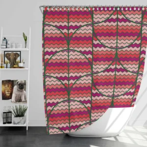 Ikat Zig Zag Design Shower Curtain